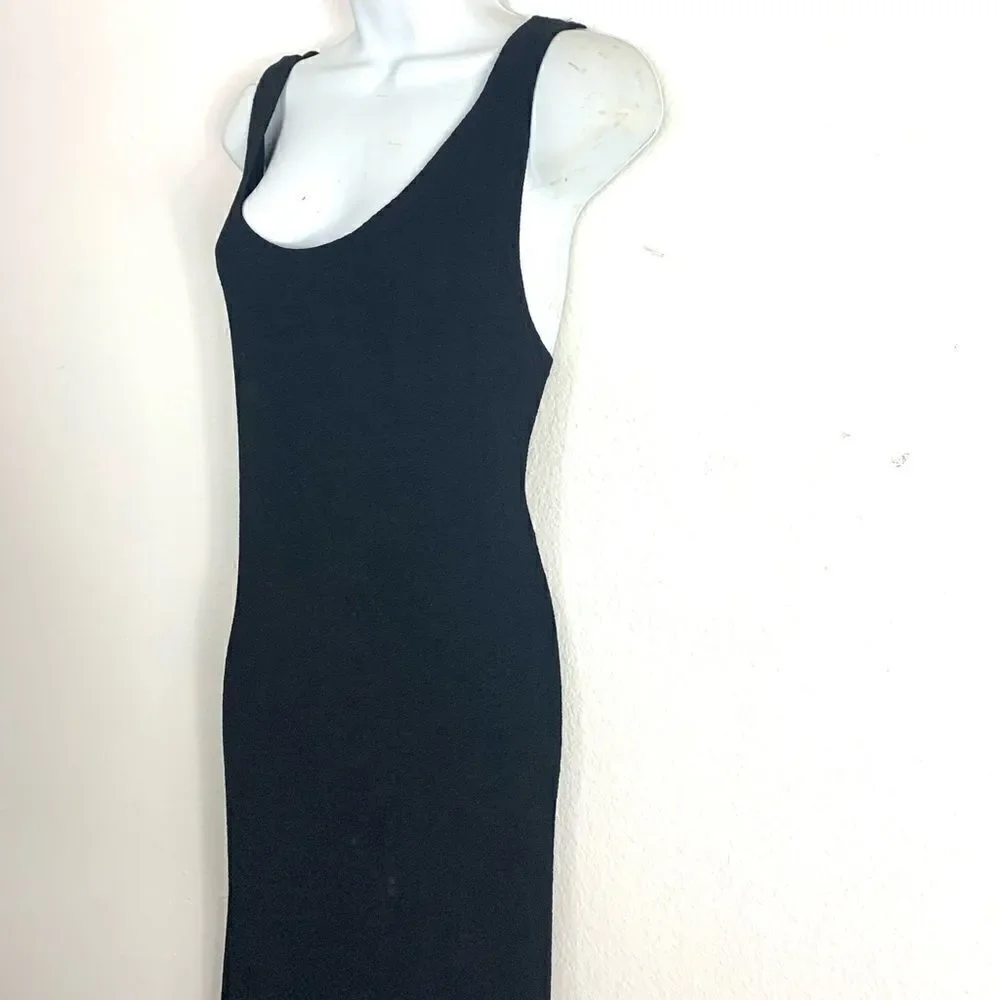 Vintage Black Christmas New Years Festive Dress w/ Gold Sheer Beaded Overlay - Picture 12 of 14